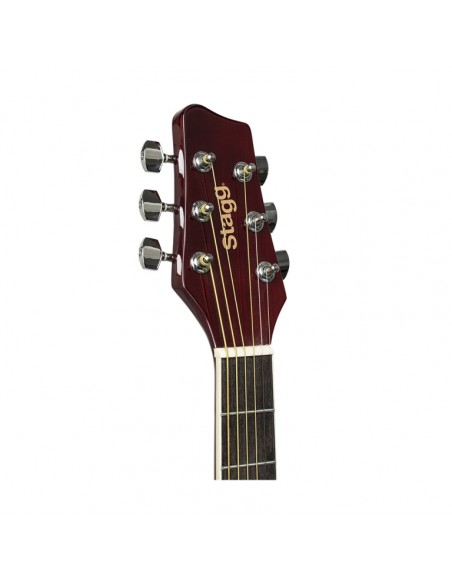 Sunburst dreadnought acoustic guitar with basswood top