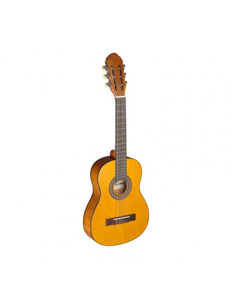 1/4 natural-coloured classical guitar with linden top