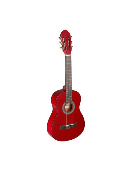 1/4 red classical guitar with linden top