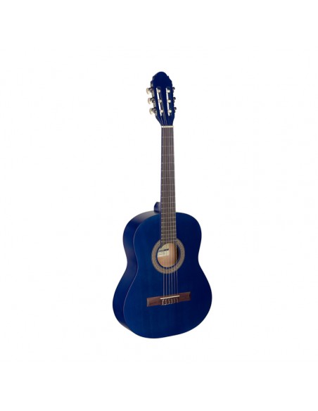 3/4 blue classical guitar with linden top
