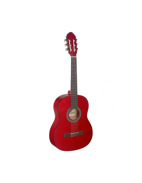 3/4 red classical guitar with linden top