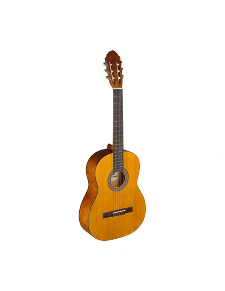 4/4 natural-coloured classical guitar with linden top