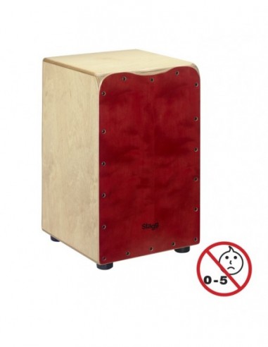 Standard-sized birch cajón with red...