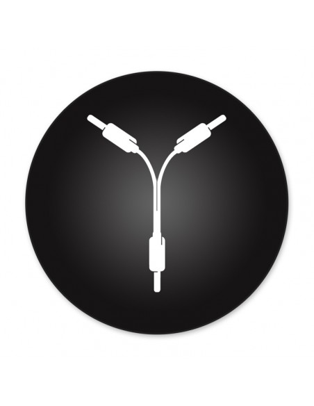 Y-cable, mini jack/RCA (m/m), 1.5 m (5'), black, Deluxe