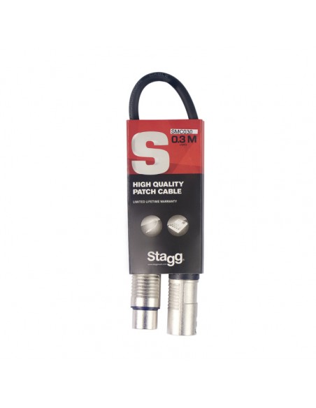 Microphone cable, XLR/XLR (m/f), 30 cm (11.8")