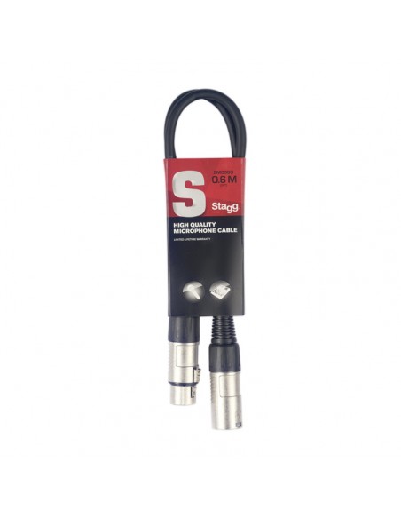 Microphone cable, XLR/XLR (m/f), 60 cm (2")