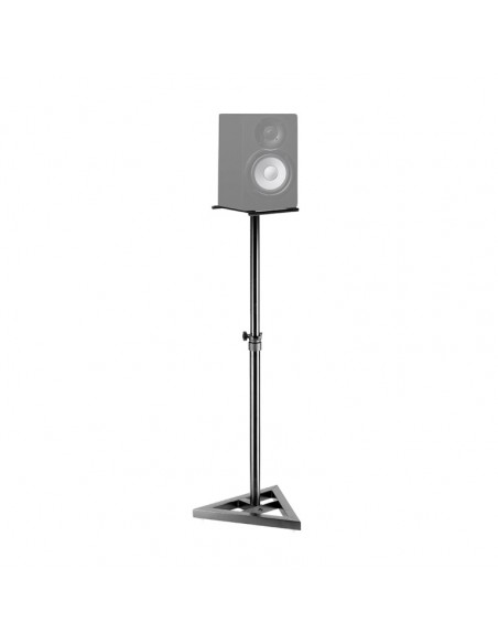 Two, height-adjustable, steel studio monitor or light stands
