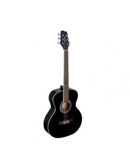 4/4 black auditorium acoustic guitar with basswood top