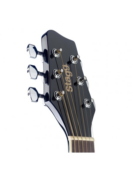 4/4 black auditorium acoustic guitar with basswood top