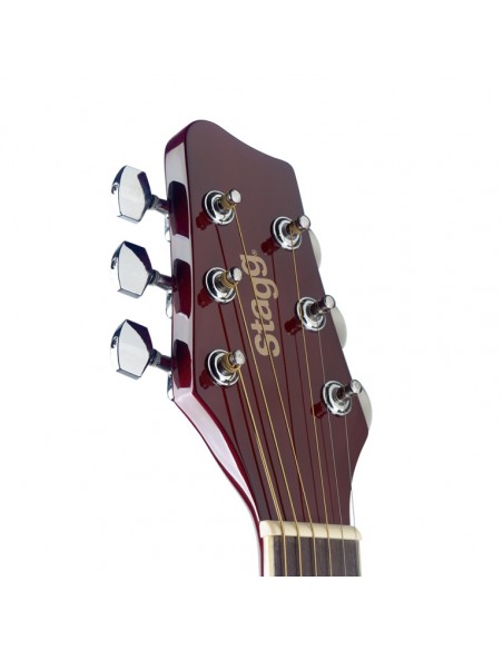 4/4 natural-coloured auditorium acoustic guitar with basswood top