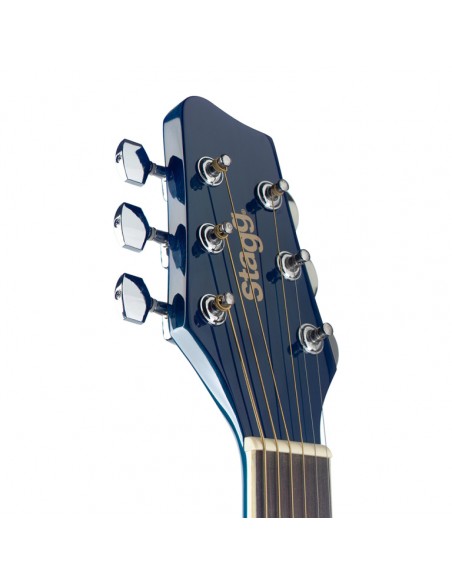 4/4 blue auditorium acoustic guitar with basswood top