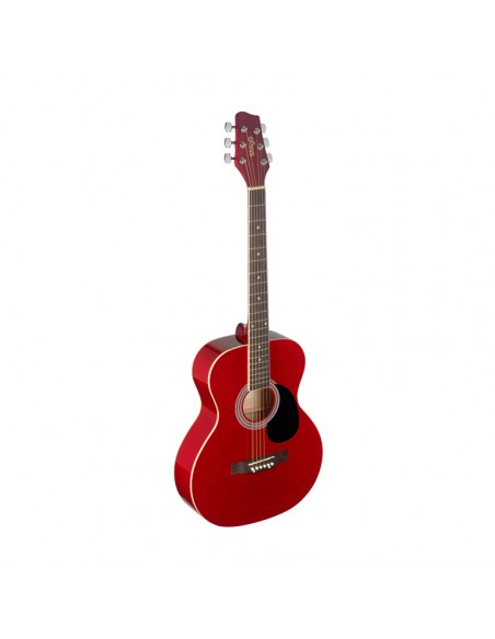 4/4 red auditorium acoustic guitar with basswood top