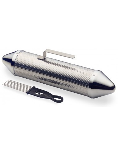 15" metal guiro shaker, with scraper
