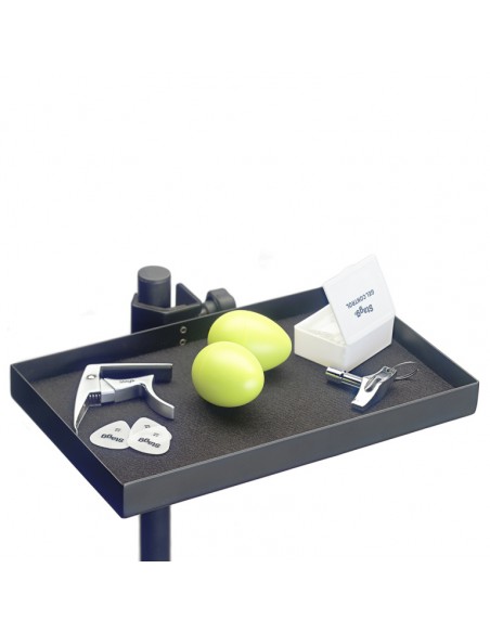 Accessory tray with clamp for stand