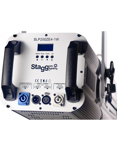 200-watt RGBW profile stage light, white metal case (Spot 200)