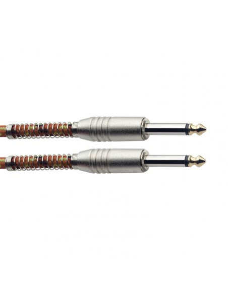 Instrument cable, jack/jack (m/m), 6 m (20"), orange, vintage tweed style, S-series
