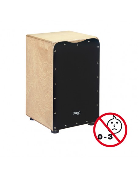 Standard-sized birch cajón with black front board finish