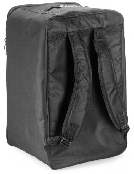 Standard-sized black padded bag for cajón