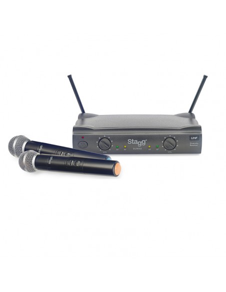 UHF true diversity 2-channel handheld microphone wireless system