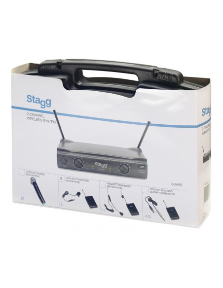 UHF true diversity 2-channel headset wireless system