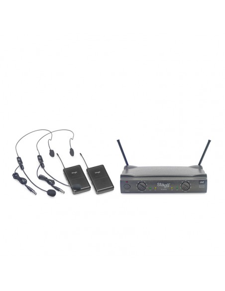 UHF true diversity 2-channel headset wireless system