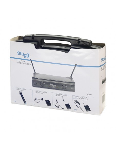 UHF true diversity 2-channel headset wireless system