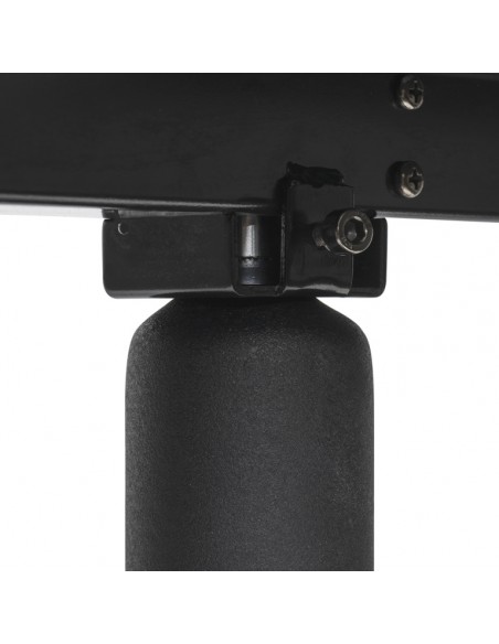 Satin black hydraulic keyboard bench with satin black vinyl top and central leg