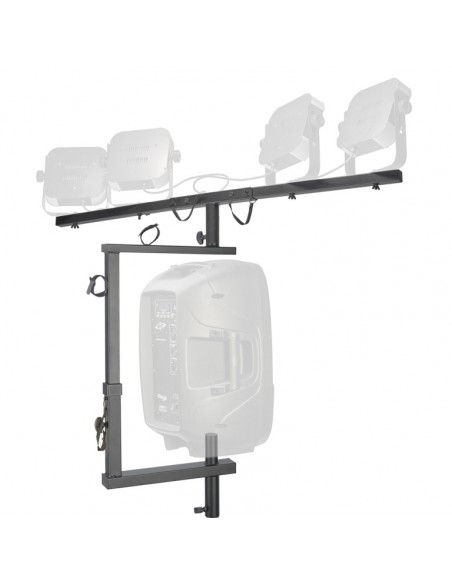 T-bar lighting extension for speaker stand