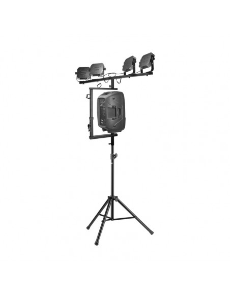 T-bar lighting extension for speaker stand
