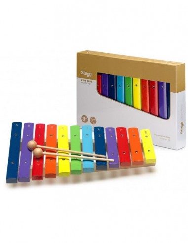 Xylophone with 12 colour-coded keys...