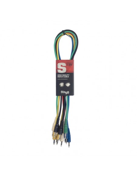 Patch cable, 6 x mini jack/mini jack (m/m), 60 cm (2')