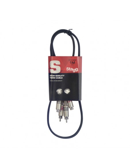 Twin cable, RCA/RCA (f/m), 1 m (3')
