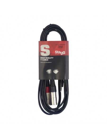 Y cable, mini jack/XLR (m/m), 3 m (9')