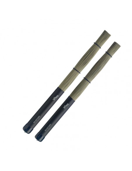 Polybristle straw brushes with black rubber handle grip