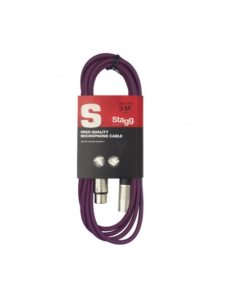 Instrument cable, jack/jack (m/m), 3 m (10"), heavy-duty connectors, purple, S-series