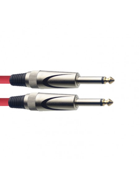 Instrument cable, jack/jack (m/m), 3 m (10"), heavy-duty connectors, red, S-series