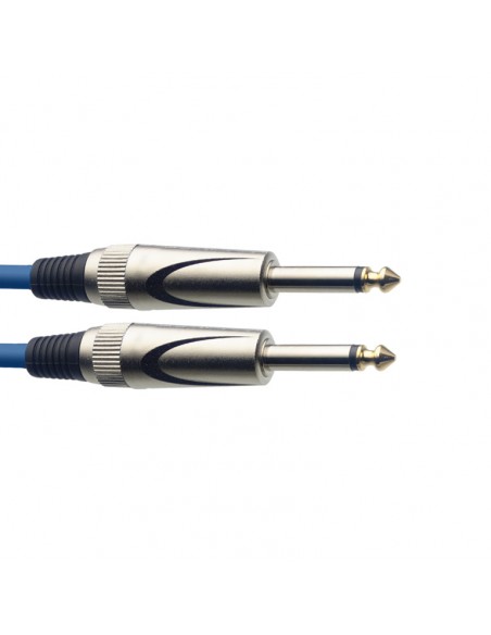 Instrument cable, jack/jack (m/m), 6 m (20"), heavy-duty connectors, blue, S-series
