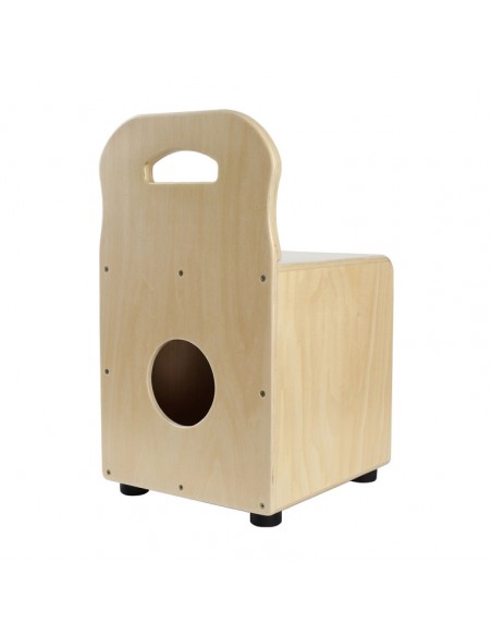 Basswood kid's cajón with EasyGo backrest, natural-coloured front board
