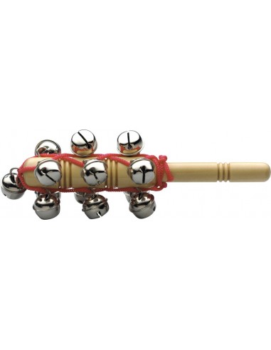 Set of sleigh bells on a stick, 13 bells