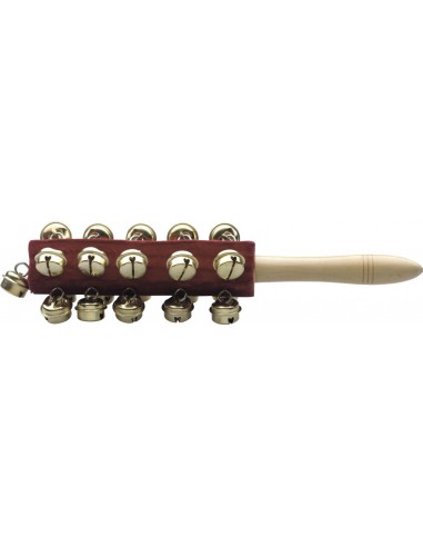 Set of sleigh bells on a stick, 21 bells
