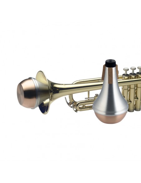 Straight mute for trumpet, with copper bottom