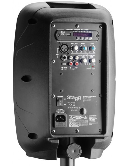 8” 2-way active speaker, analog, class A/B, Bluetooth wireless technology, 100 watts peak power