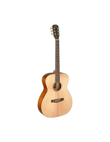 Natural-coloured acoustic auditorium guitar with solid spruce top, Bessie series