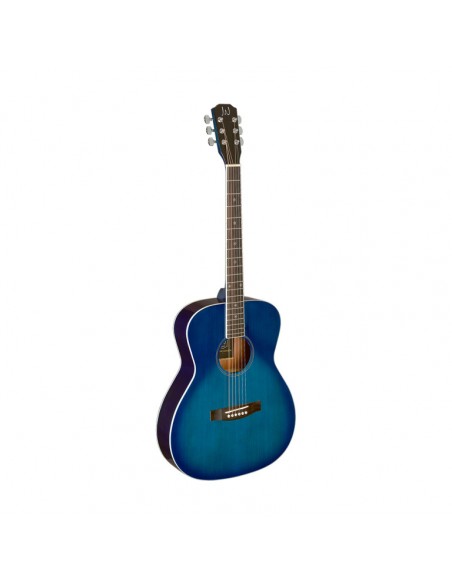 Transparent blueburst acoustic auditorium guitar with solid spruce top, Bessie series
