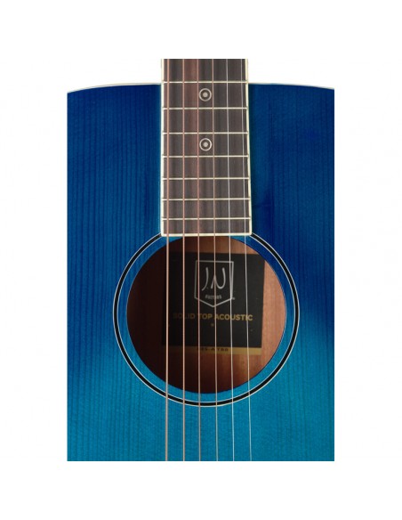 Transparent blueburst acoustic auditorium guitar with solid spruce top, Bessie series