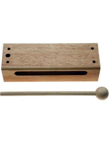 Small wooden block with mallet