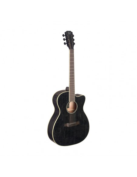 Cutaway acoustic-electric auditorium guitar with solid mahogany top, Yakisugi series