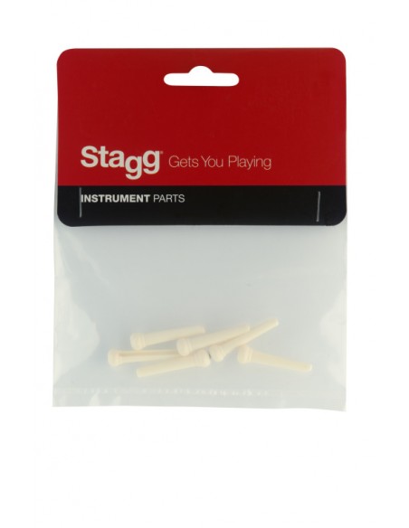 Pins for acoustic guitar bridge, plastic, aged white finish