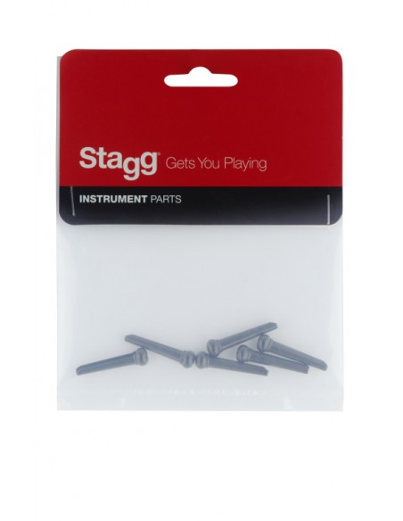 Pins for acoustic guitar bridge, plastic, black finish