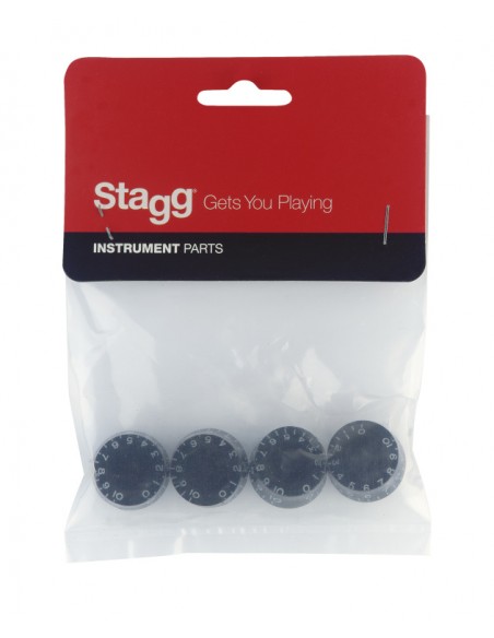 Volume (x 2) and tone (x 2) knobs for P type electric guitar, Black Hat type